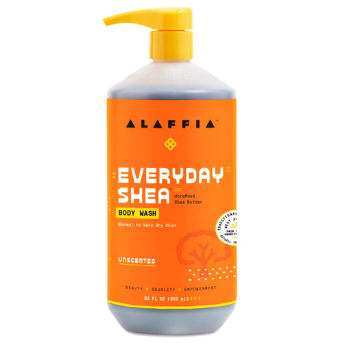 Alaffia EveryDay Shea Body Wash, Unscented, 32 fl oz