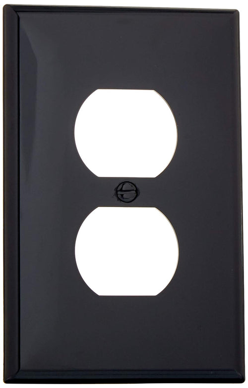 Leviton 1-Gang Midway Nylon Wallplate, 1-Duplex, Black