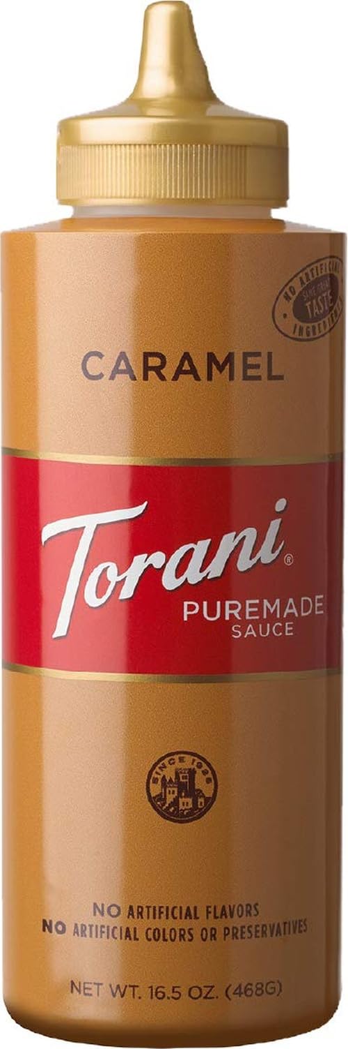 Torani Caramel Sauce, 16.5 fl oz Squeeze Bottle