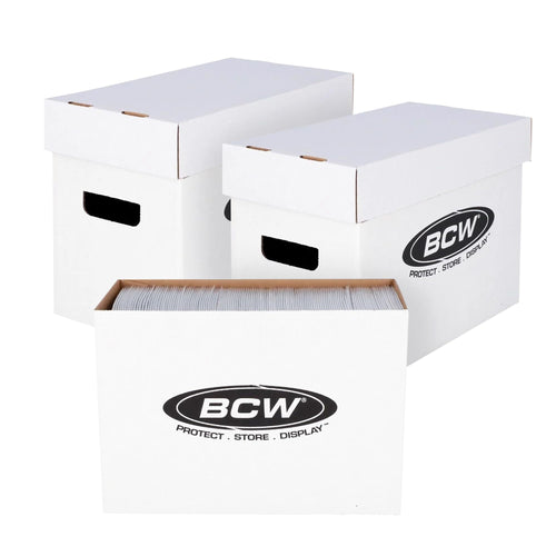 BCW Short Comic Storage Boxes, White (Pack of 3)