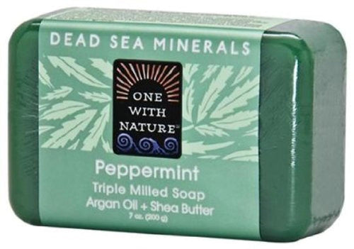 One With Nature Peppermint Dead Sea Mineral Soap, 7 oz Bar