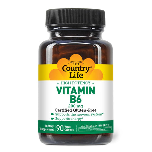Country Life Vitamin B6, 200 mg, 90 Vegan Capsules