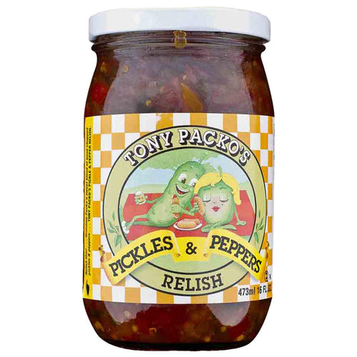 Tony Packo's Pickles and Peppers Relish, 16 oz Jar