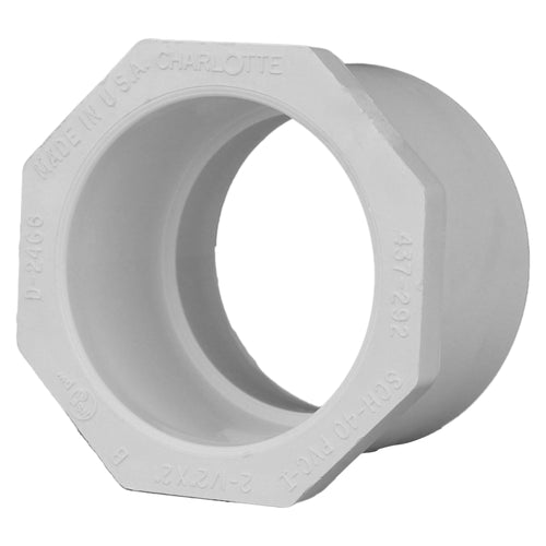 Charlotte Pipe 2-1/2 x 2 Inch Schedule 40 PVC Reducer Bushing