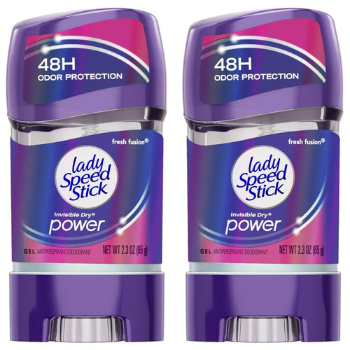Lady Speed Stick 48HR Antiperspirant Deodorant Gel, Fresh Fusion, 2.3 oz (Pack of 2)