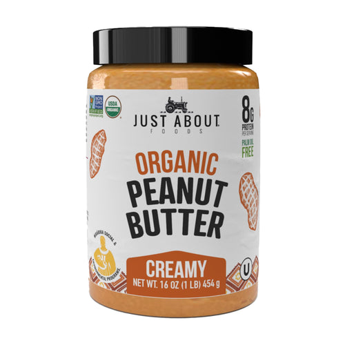 Just About Foods Organic Creamy Peanut Butter, Keto, 1 lb