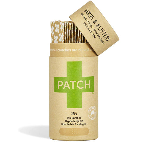 Patch Bamboo Bandage Strips with Aloe Vera, 25 Count