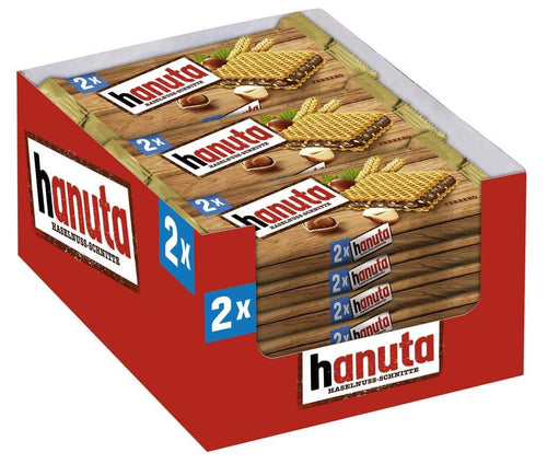 Hanuta Hazelnut Creme Filled Wafers, 18 Packs of 2 (Case)