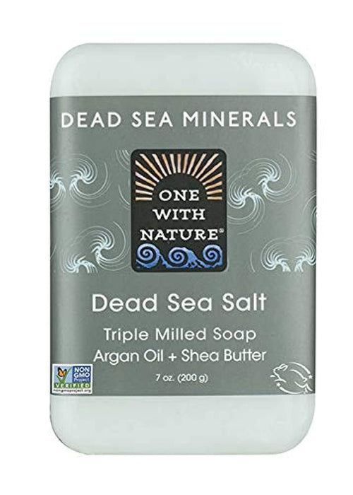 One With Nature Dead Sea Mineral Soap, Dead Sea Salt, 7 oz Bars (Pack of 6)