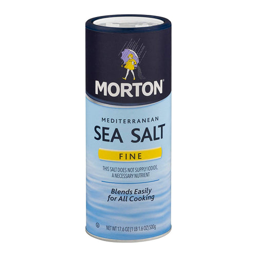 Morton Fine Mediterranean Sea Salt, 17.6 oz (Pack of 2)