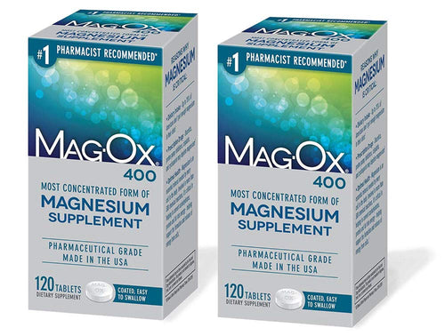 Mag-Ox 400 Magnesium Supplement Tablets, 483 mg, 120 Count (Pack of 2)