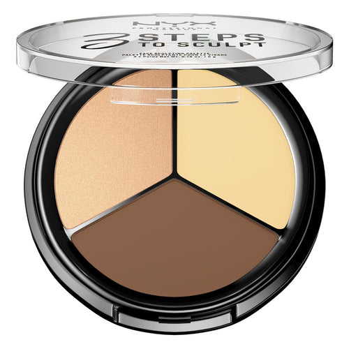 NYX Professional Makeup 3 Steps to Sculpt Face Sculpting Contour Palette, Light
