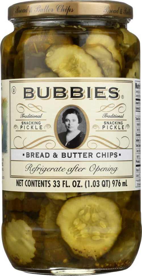 Bubbies Bread & Butter Pickle Chips, 33 oz