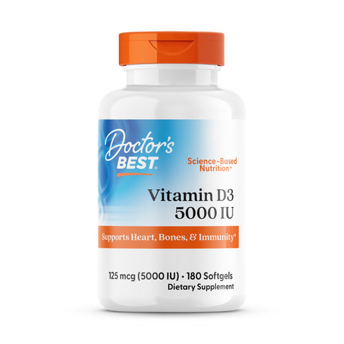 Doctor's Best Vitamin D3 5000 IU, 180 Softgels