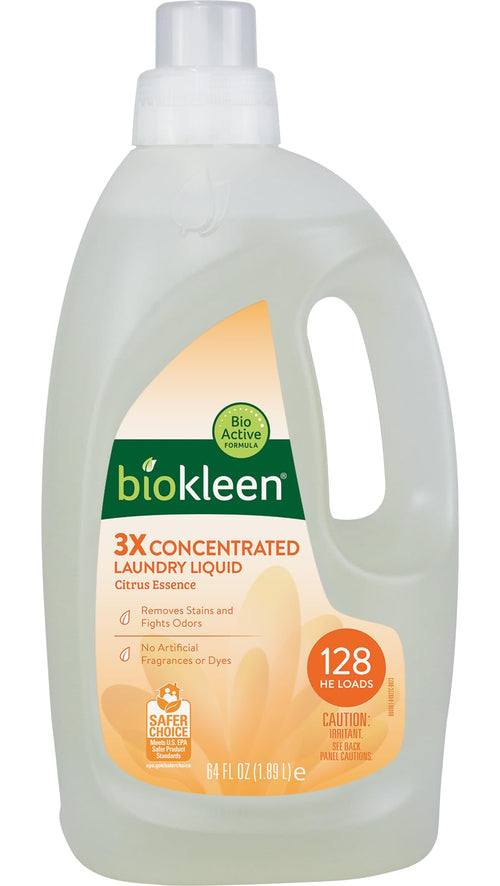 Biokleen Natural Laundry Detergent, Citrus Essence, 128 HE Loads