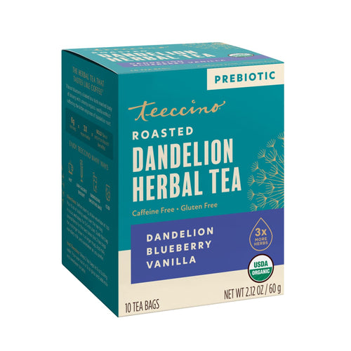 Teeccino Dandelion Blueberry Vanilla Herbal Tea, 10 Count