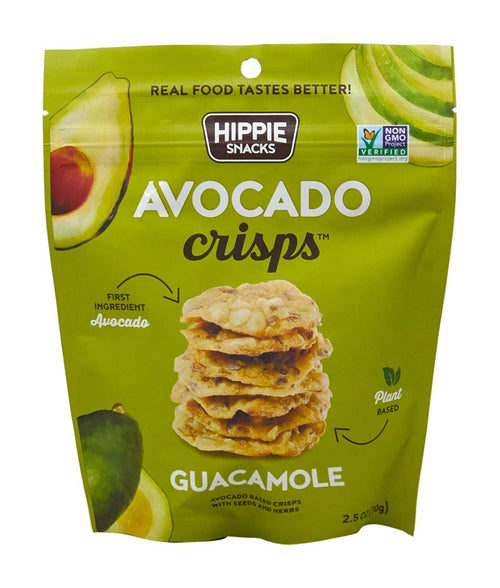 Hippie Snacks Avocado Crisps, Guacamole, 2.5 oz
