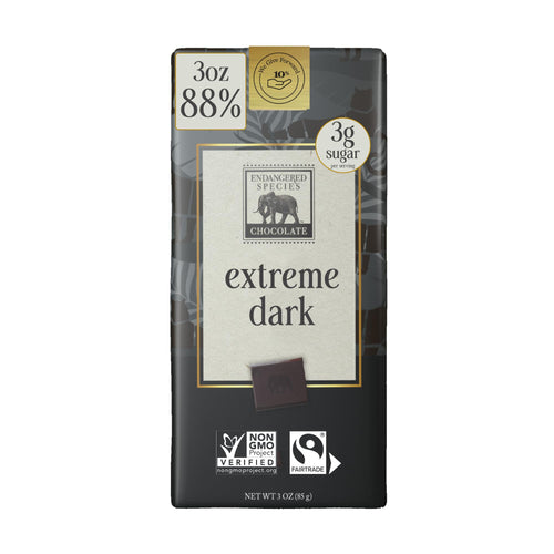 Endangered Species Extra Dark Chocolate Panther Bar, 3 oz