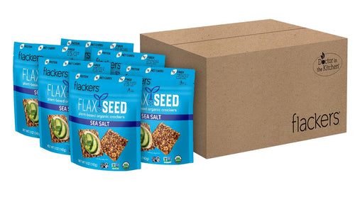 Flackers Organic Sea Salt Flaxseed Crackers, 5 oz (Pack of 6)