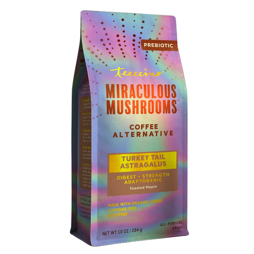 Teeccino Turkey Tail Astragalus Coffee Alternative, Toasted Maple, 10 oz