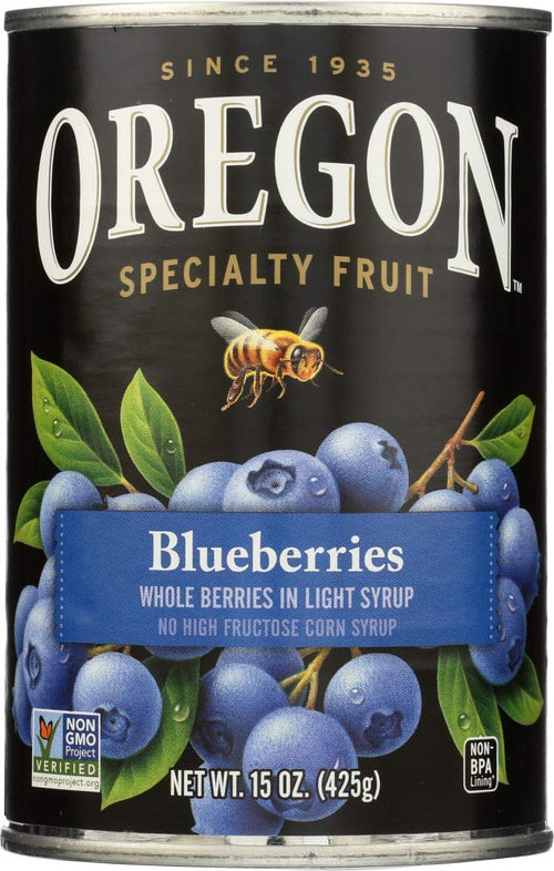 Oregon Fruit Products Blueberries in Light Syrup, 15 oz (Pack of 4)