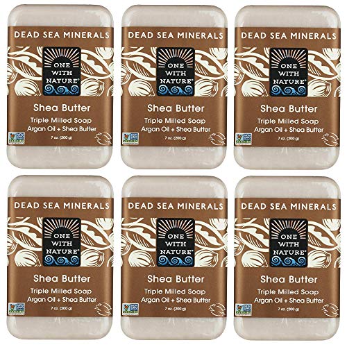 One With Nature Shea Butter Dead Sea Mineral Soap, 7 oz Bars (Pack of 6)