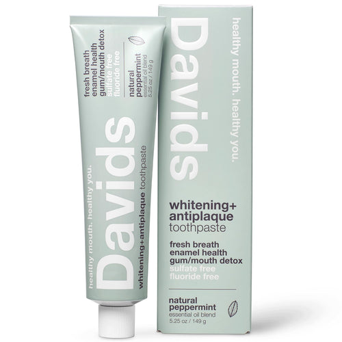 David's Fluoride Free Whitening Toothpaste, SLS Free, Peppermint, 5.25 oz