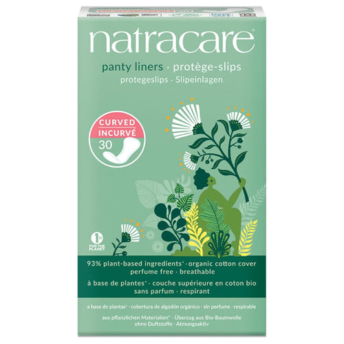 Natracare Curved Panty Liners, 30 Count (Pack of 2)