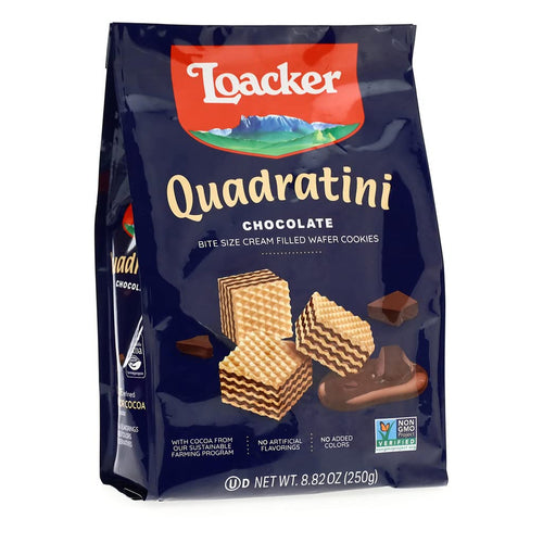 Loacker Quadratini Chocolate Wafer Cookies, 8.82 oz
