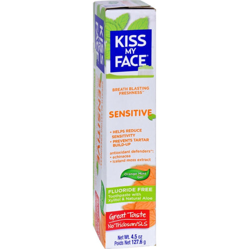 Kiss My Face Sensitive Orange Mint Gel Toothpaste, 4.5 oz
