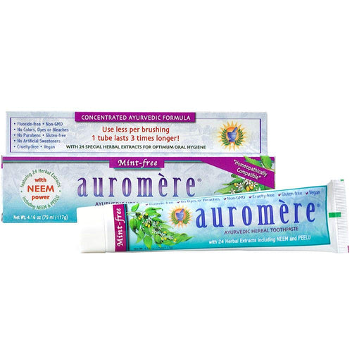 Auromere Ayurvedic Herbal Neem & Clove Toothpaste, Mint-Free