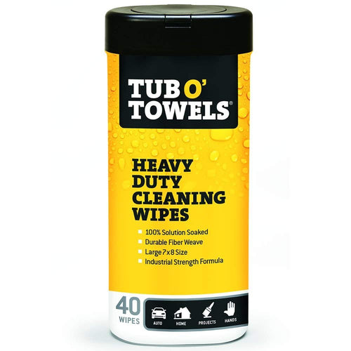 Tub O'Towels Heavy Duty Fiber Weave Cleaning Wipes, 40 Count