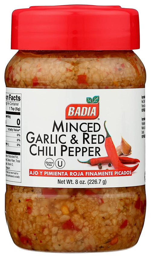Badia Minced Garlic and Red Chili Pepper, 8 oz