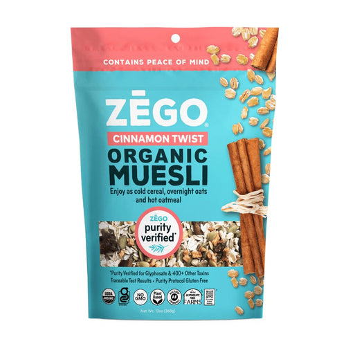 Zego Organic Muesli Cereal, Cinnamon Twist, 13 oz