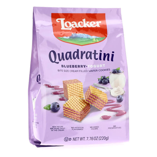 Loacker Quadratini Blueberry Yogurt Bite Size Wafers
