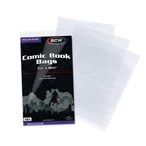 BCW Silver Age Comic Bags, 7 1/8 x 10 1/2 in, Acid-Free, 100 Count