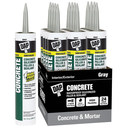 Dap 18096 Concrete Waterproof Filler and Sealant, Gray, 10.1 oz (Pack of 12)