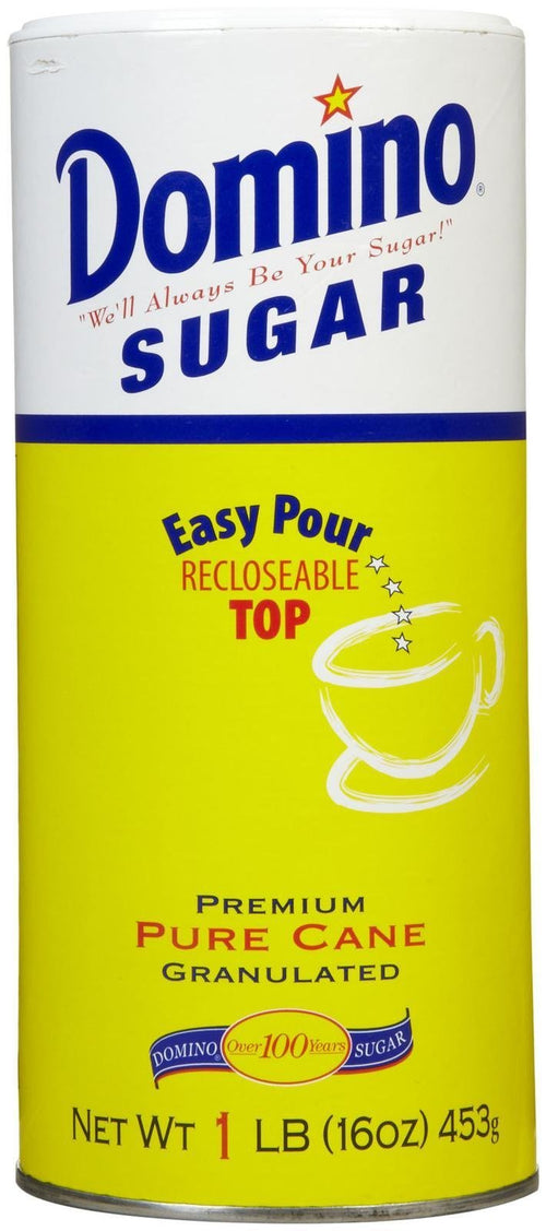 Domino Pure Cane Granulated Sugar, Easy Pour Top, 16 oz