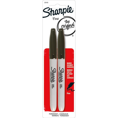 Sharpie Permanent Markers, Fine Point, Black (Pack of 2)