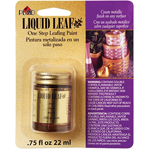 Plaid Craft Liquid One-Step Leafing Paint, Brass, 0.75 fl oz