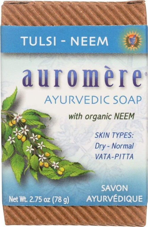 Auromere Ayurvedic Bar Soap, Tulsi Neem, 2.75 oz (Pack of 6)