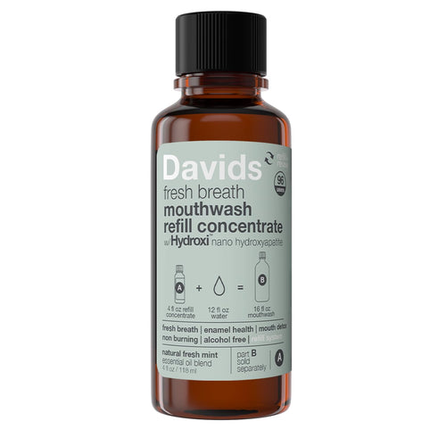David's Nano Hydroxyapatite Mouthwash Refill, Alcohol-Free and Fluoride-Free