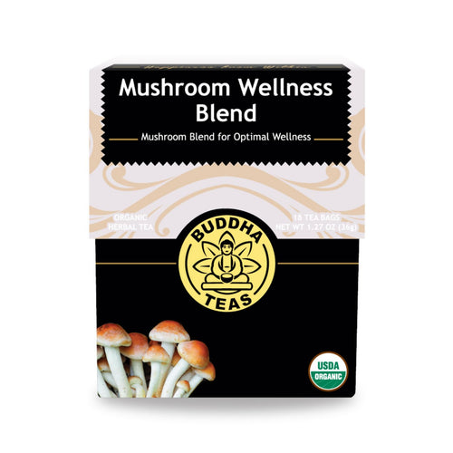 Buddha Teas Organic Mushroom Wellness Blend Tea, 18 Tea Bags
