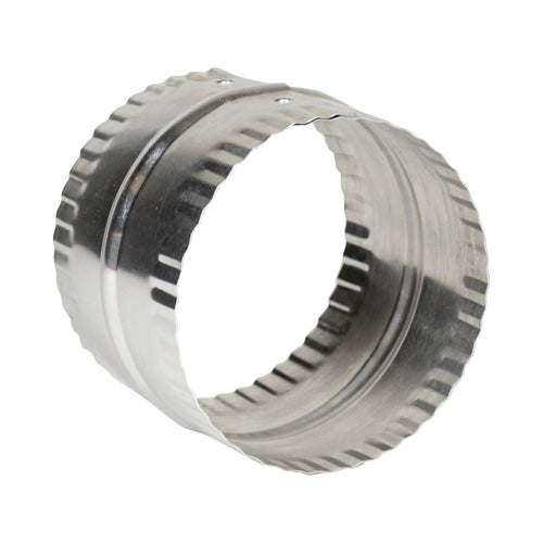 Deflecto 4 in. Duct Connector, Aluminum with Bead and Crimp, Silver, 3 in. Long