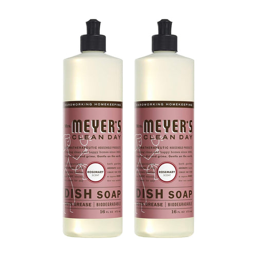 Mrs. Meyer's Clean Day Liquid Dish Soap, Rosemary, 16 fl oz (Pack of 2)