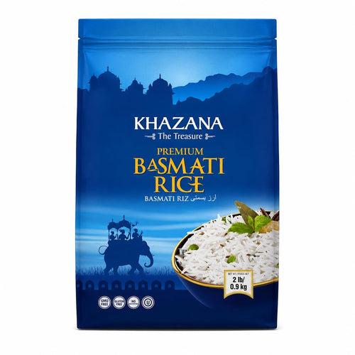 Khazana Basmati Rice, 2 lb Resealable Bag