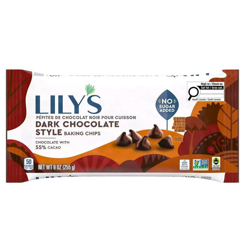 Lily's Dark Chocolate Baking Chips, Stevia Sweetened, 9 oz