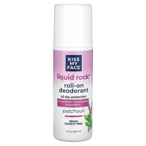 Kiss My Face Liquid Rock Roll-On Deodorant, Patchouli, 3 oz (Pack of 2)