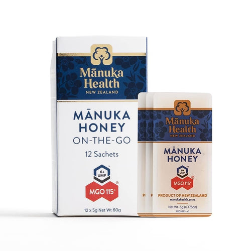 Manuka Health UMF 6+ MGO 115+ Manuka Honey On-The-Go Packets, 0.176 oz (12 Count)