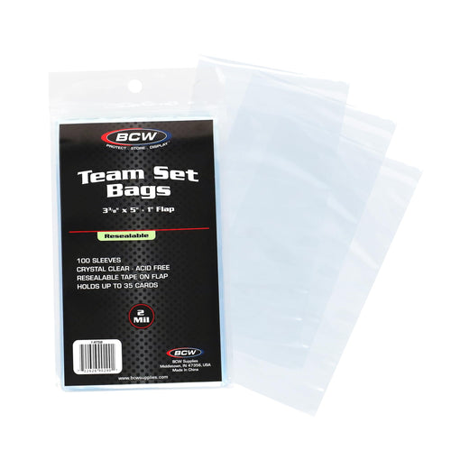 BCW Resealable Team Set Bags, 200 Count